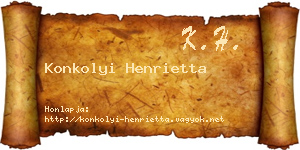 Konkolyi Henrietta névjegykártya
